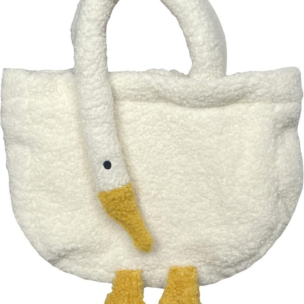 Women Cute Plush Goose Bag Funny Novelty Goose Purse Tote Handbag Shoulder Shopp